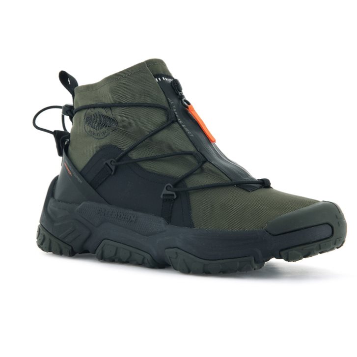 Palladium Off-grid Hi Zip Waterdichte + Sneakers Heren Olijfgroen | NL 15OJRUK